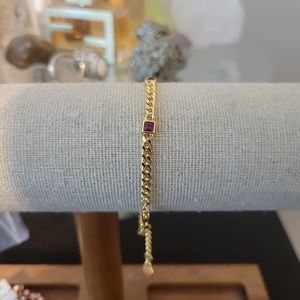 Ruby curb chain bracelet